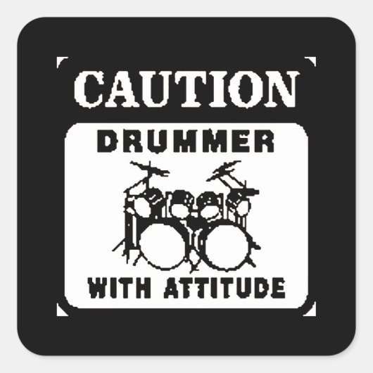 Sticker Carré Batteur avec attitude (Devant)