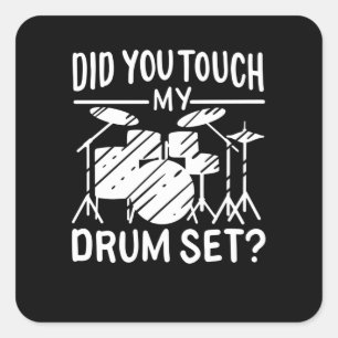 Sticker Carré Batteur - Mon ensemble de tambours