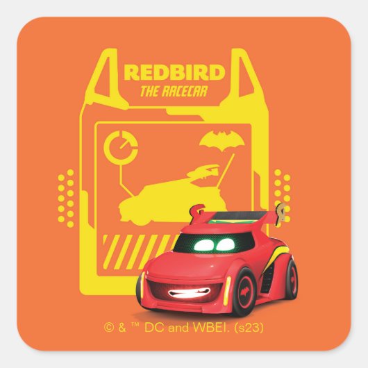 Sticker Carré Batwheel™ Redbird - Le Racecar (Devant)