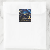 Sticker Carré Baube de Noël Blue & Gold Foil et ruban (Sac)