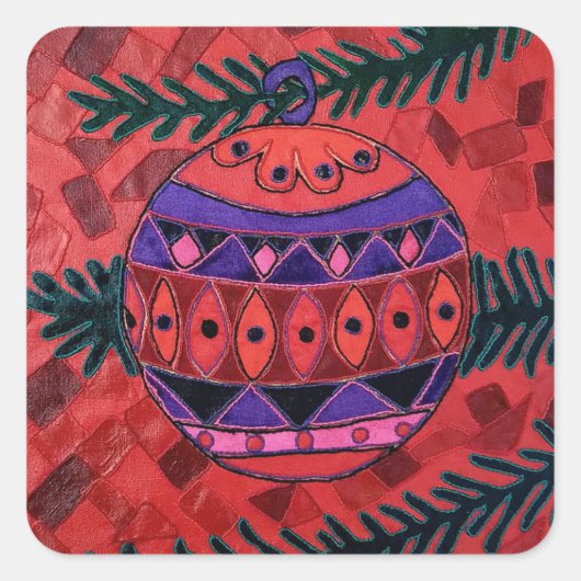 Sticker Carré Bauble (Devant)