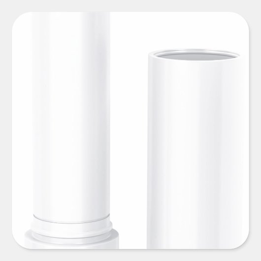 Sticker Carré Baume à lèvres ouvert (Devant)