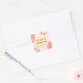 Sticker Carré Bazed & Engagé rose & orange (Enveloppe)