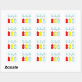 Sticker Carré BBQ baby shower (Feuille)
