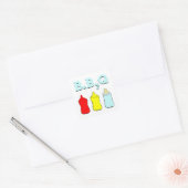 Sticker Carré BBQ baby shower (Enveloppe)
