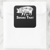 Sticker Carré BBQ | BBQ Grill Cochon Porc Id Fumer Que Cadeaux H (Sac)