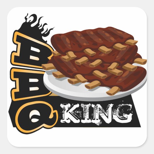 STICKER CARRÉ BBQ KING ! (Devant)