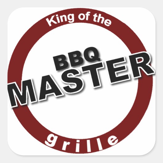 Sticker Carré BBQ Master King of the Grille (Devant)