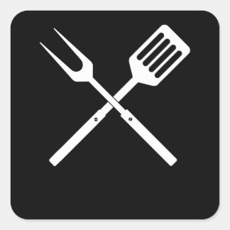 Sticker Carré BBQ | Ustensiles barbecue nouveauté Outils barbecu