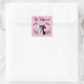 Sticker Carré Be Different Ballet Chaussures Noir et Blanc (Sac)