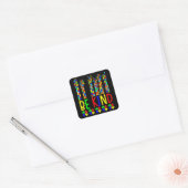 Sticker Carré Be Kind Hand Sign Language Puzzle Sensibilisation  (Enveloppe)