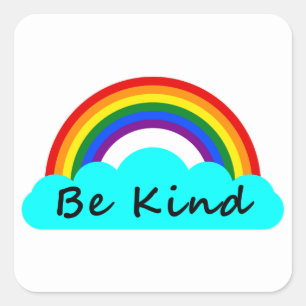 Sticker Carré Be Kind - LGBT Rainbow