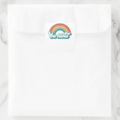 Sticker Carré Be Kind Rainbow LGBT Flag LGBT Prith Mois Retro V (Sac)