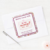 Sticker Carré Be My Valentine Custom Pink Candle Labels  (Enveloppe)