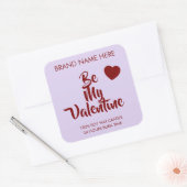 Sticker Carré Be My Valentine Custom Purple Candle Labels  (Enveloppe)
