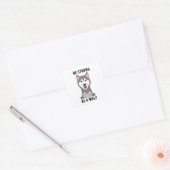 Sticker Carré Be Strong As A Wolf (Enveloppe)