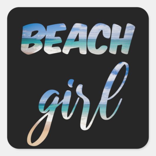 Sticker Carré Beach Girl (Devant)