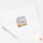 Sticker Carré Beach Welsh Corgis (Enveloppe)