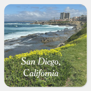 Sticker Carré Beachview à San Diego, CA