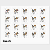 Sticker Carré Beagle (Feuille)