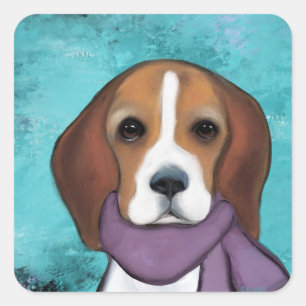 Sticker Carré Beagle