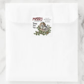 Sticker Carré Beagle Puppy Holly Panier Noël (Sac)