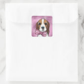 STICKER CARRÉ BEAGLE VALENTINE (Sac)