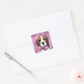 STICKER CARRÉ BEAGLE VALENTINE (Enveloppe)