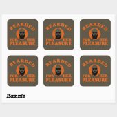 Sticker Carré Bearded cite drôle barbe dire cadeaux (Feuille)