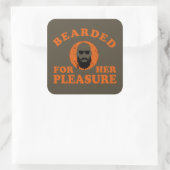 Sticker Carré Bearded cite drôle barbe dire cadeaux (Sac)