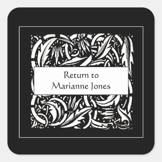 Sticker Carré Beardsley Acanthus Leaf plaque (Devant)