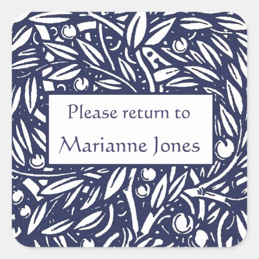 Sticker Carré Beardsley Bordure élégante Plaque (Devant)