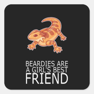 Sticker Carré Beared Dragon BARDIES FILLES MEILLEUR AMI Lizard