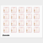 Sticker Carré Bearly Wait Elegant Bear Baby Shower (Feuille)