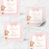 Sticker Carré Bearly Wait Elegant Bear Baby Shower