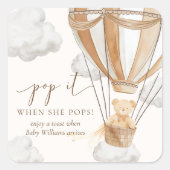 Sticker Carré Bearly Wait Tan Teden Ours Pop It When She Pops (Devant)