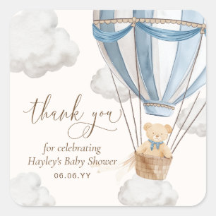 Sticker Carré Bearly Wait Teddy Bear Merci Baby shower