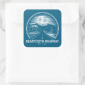 Sticker Carré Beartooth Highway Montana Wyoming Forest (Sac)
