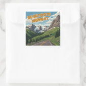 Sticker Carré Beartooth Highway Montana Wyoming Paysage (Sac)