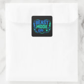 Sticker Carré Beast Mode ON – Gym Activation Power (Sac)