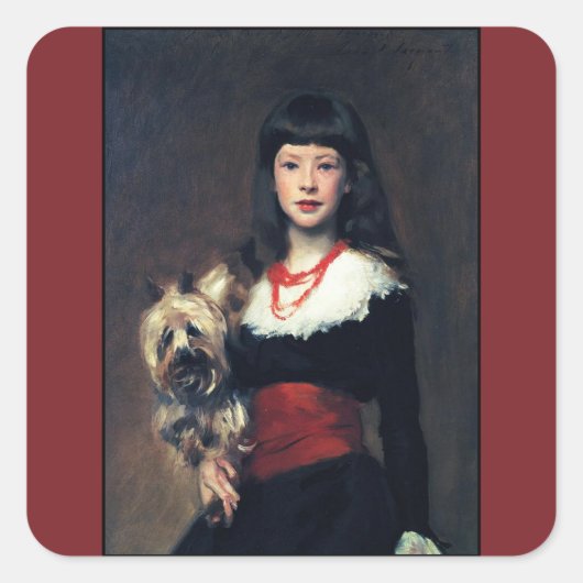 Sticker Carré Beatrice Townsend w/Dog 1882 ~ Réalisme (Devant)