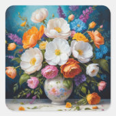 Sticker Carré Beau bouquet, illustration décorative, (Devant)