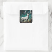 Sticker Carré Beau Cerf Blanc (Sac)