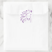 Sticker Carré Beau Cheval avec Mane Glamour (Sac)