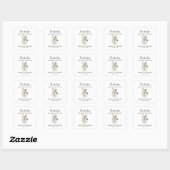 Sticker Carré Beau Cheval Blanc Boho Floral Anniversaire (Feuille)