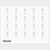 Sticker Carré Beau Cheval Blanc Boho Floral Candle Business (Feuille)