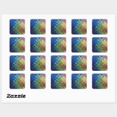 Sticker Carré Beau cool carrés abstraits cercles verre brillant (Feuille)