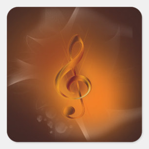 Sticker Carré Beau cool flamboyant couleurs effets musique