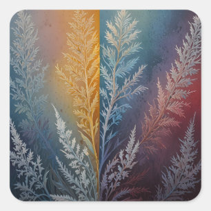 Sticker Carré Beau cristal de glace multicolore plissé