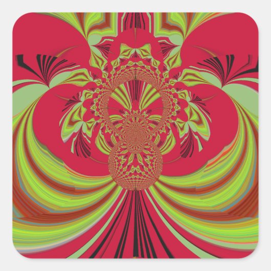 Sticker Carré Beau design jaune rouge. Code vecteur d'inspiratio (Devant)